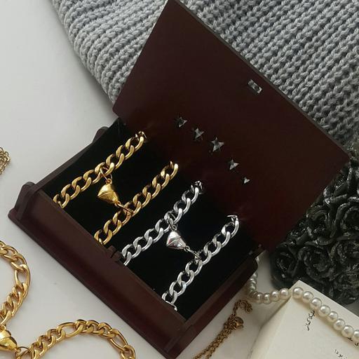 ست دستبند کارتیر عاشقانه قفل آهنربایی قلبی